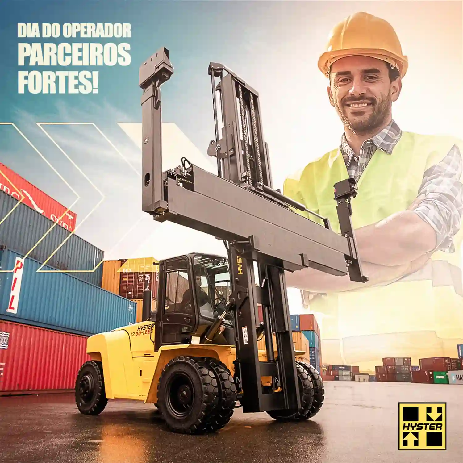 Peça de social media da Hyster para o Dia do Operador, com o mote 