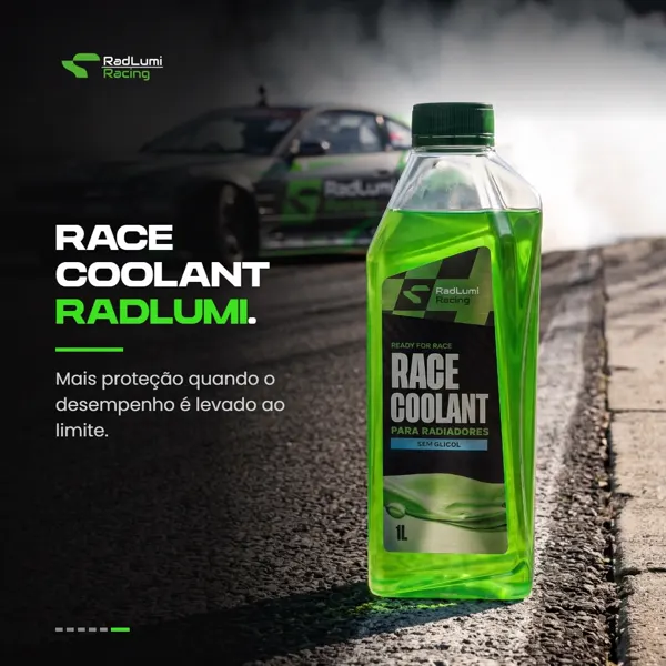 Post de lançamento do Race Coolant Radlumi, aditivo para sistema de arrefecimento