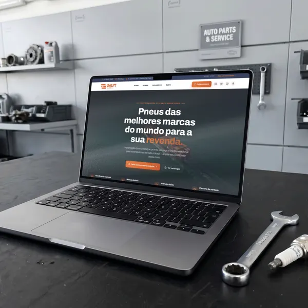 Site para loja de pneus e autopeças com catálogo de marcas, criado pela Wys